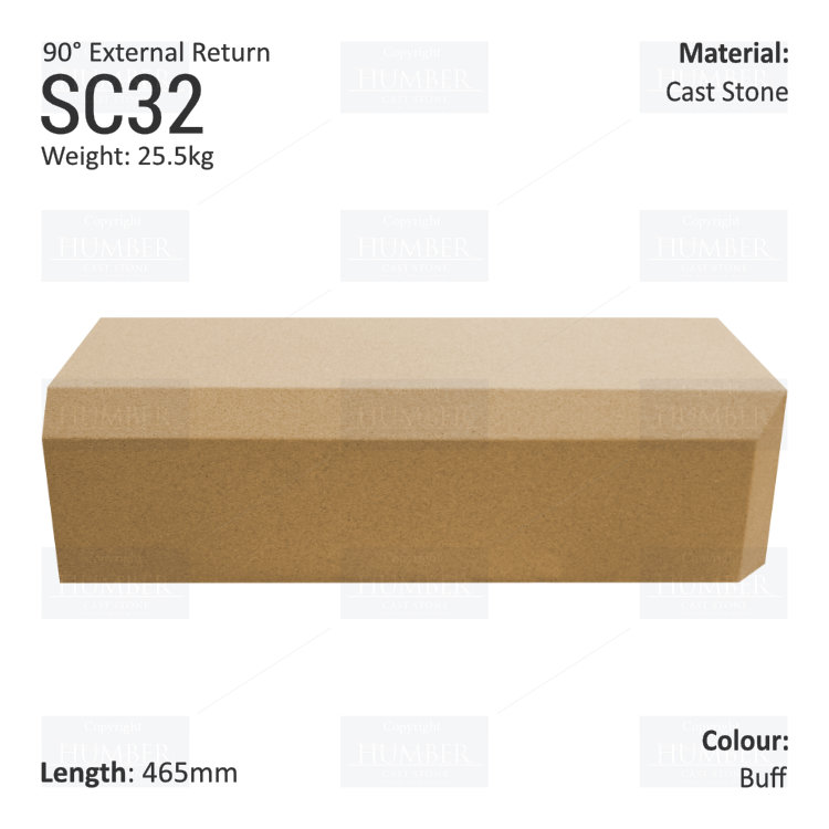Chamfered String Course (90° External Return) SC32