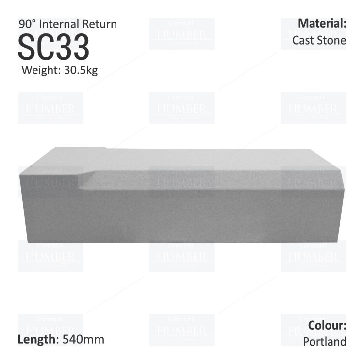 Chamfered String Course (90° Internal Return) SC33