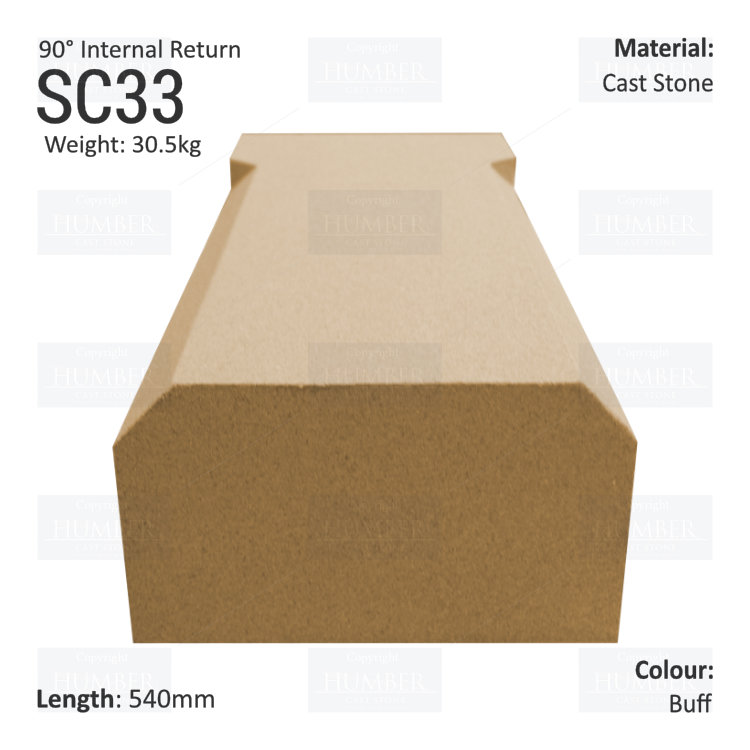 Chamfered String Course (90° Internal Return) SC33