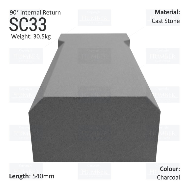 Chamfered String Course (90° Internal Return) SC33