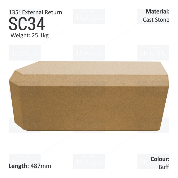 Chamfered String Course (135° External Return) SC34