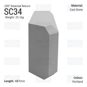 Chamfered String Course (135° External Return) SC34