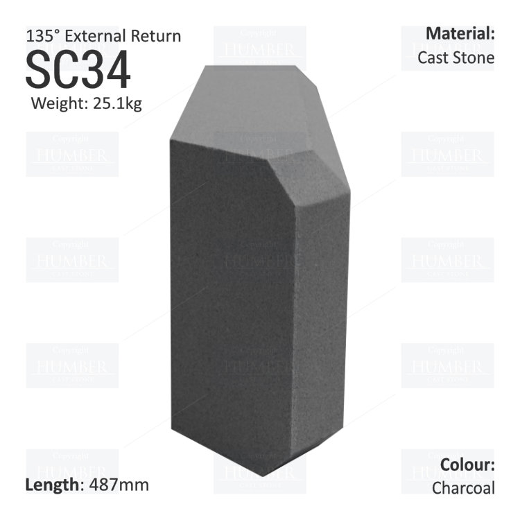 Chamfered String Course (135° External Return) SC34