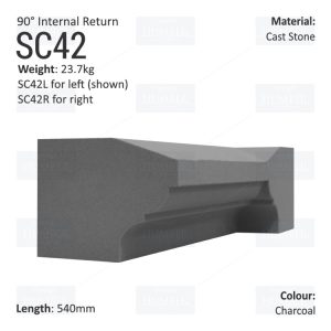 Ogee String Course (90° Internal Return) SC42