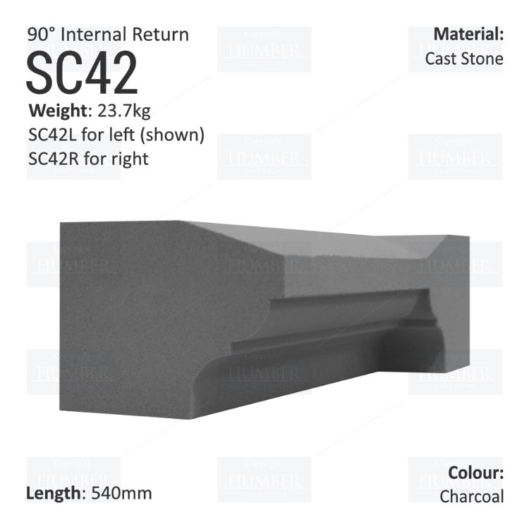 Ogee String Course (90° Internal Return) SC42