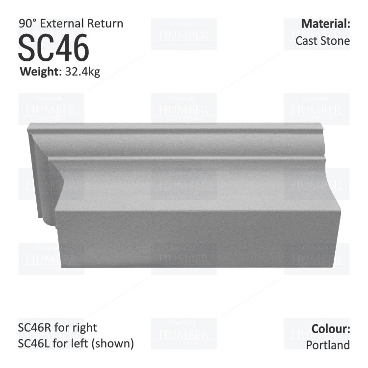 Ogee String Course (90° External Return) SC46