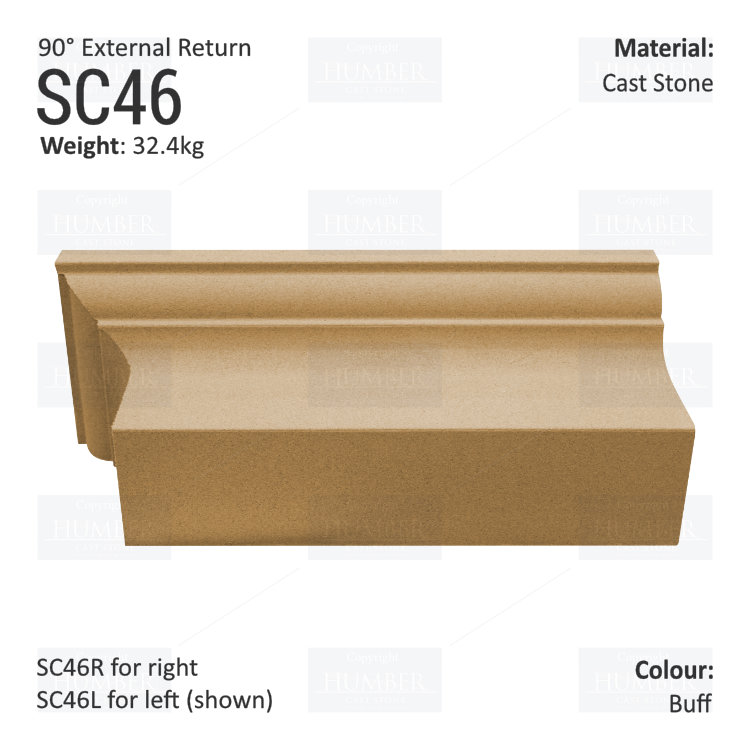 Ogee String Course (90° External Return) SC46