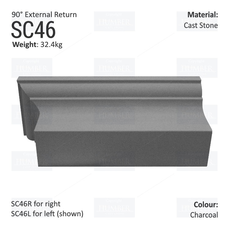 Ogee String Course (90° External Return) SC46