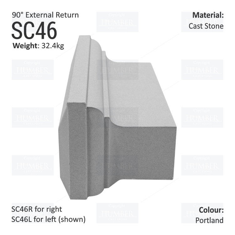 Ogee String Course (90° External Return) SC46