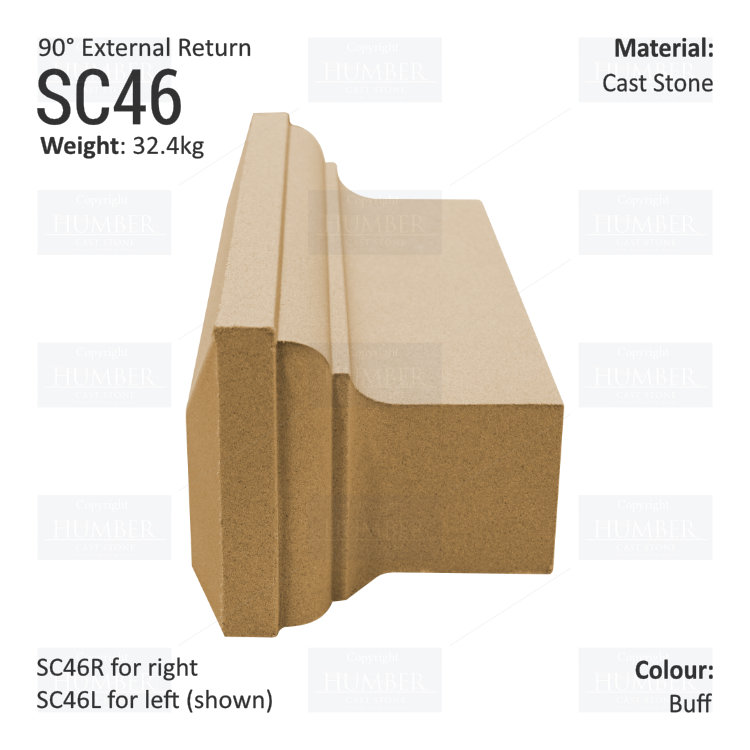 Ogee String Course (90° External Return) SC46