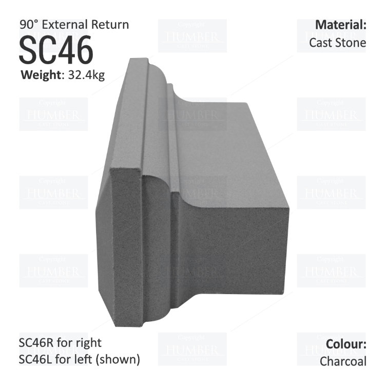Ogee String Course (90° External Return) SC46