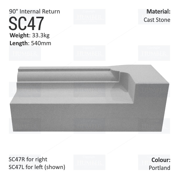 Ogee String Course (90° Internal Return) SC47
