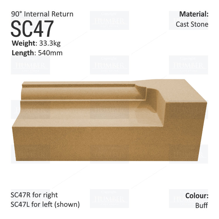 Ogee String Course (90° Internal Return) SC47