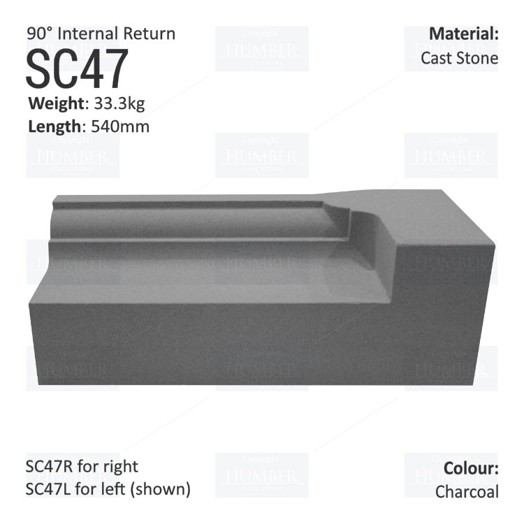 Ogee String Course (90° Internal Return) SC47