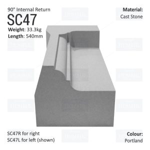 Ogee String Course (90° Internal Return) SC47