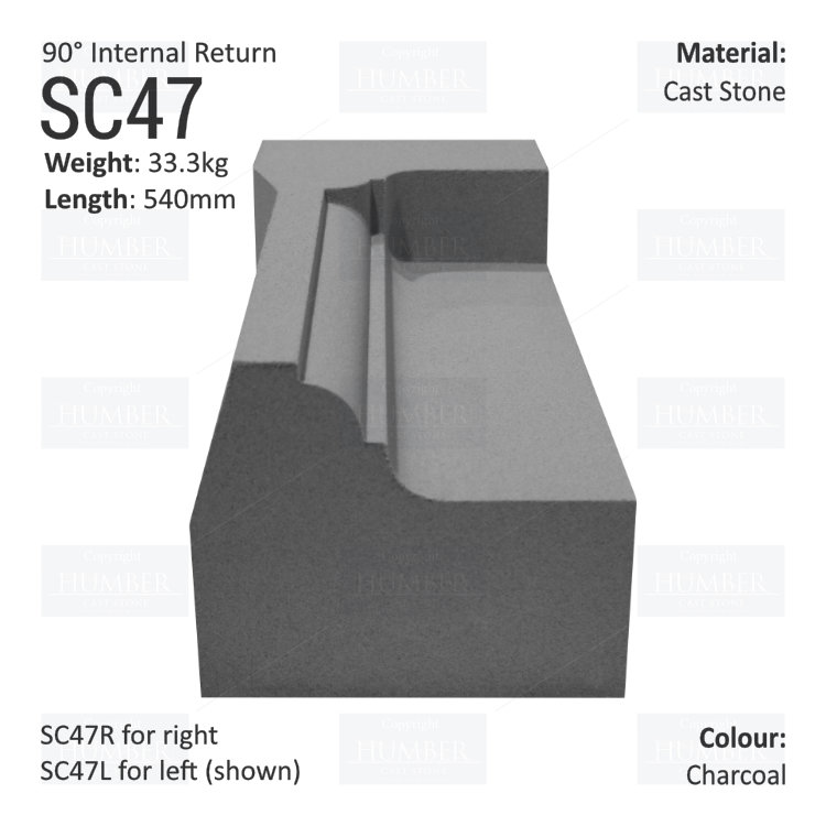 Ogee String Course (90° Internal Return) SC47