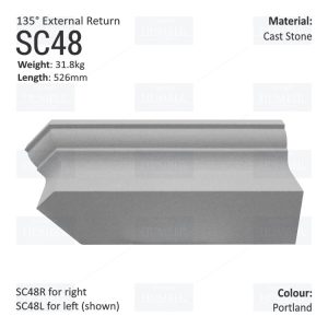 Ogee String Course (135° External Return) SC48
