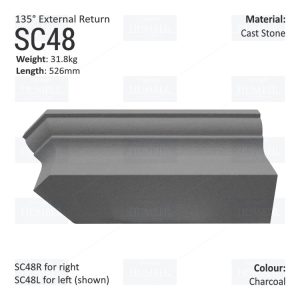 Ogee String Course (135° External Return) SC48