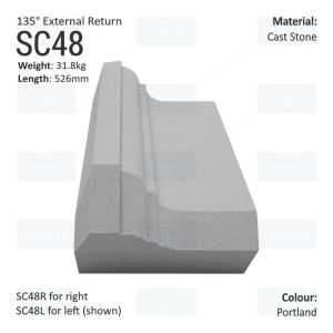 Ogee String Course (135° External Return) SC48