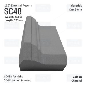 Ogee String Course (135° External Return) SC48
