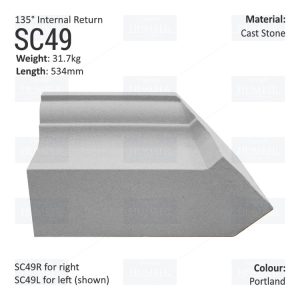 Ogee String Course (135° Internal Return) SC49