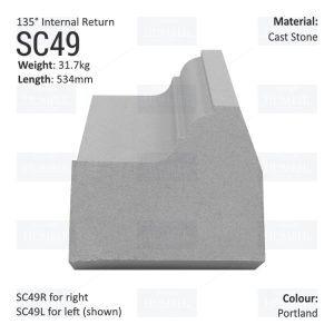 Ogee String Course (135° Internal Return) SC49