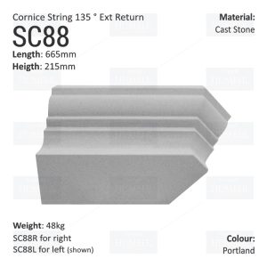 Cornice String Course (135° External Return) SC88