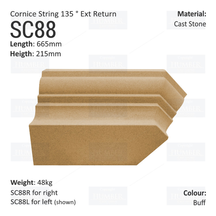Cornice String Course (135° External Return) SC88