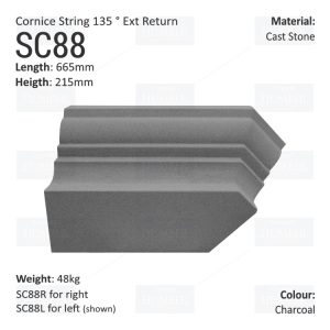 Cornice String Course (135° External Return) SC88