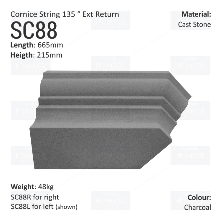 Cornice String Course (135° External Return) SC88