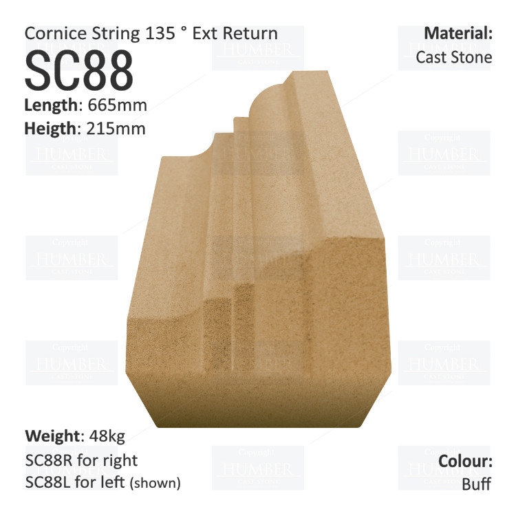 Cornice String Course (135° External Return) SC88