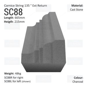 Cornice String Course (135° External Return) SC88