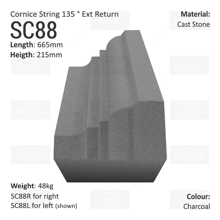 Cornice String Course (135° External Return) SC88