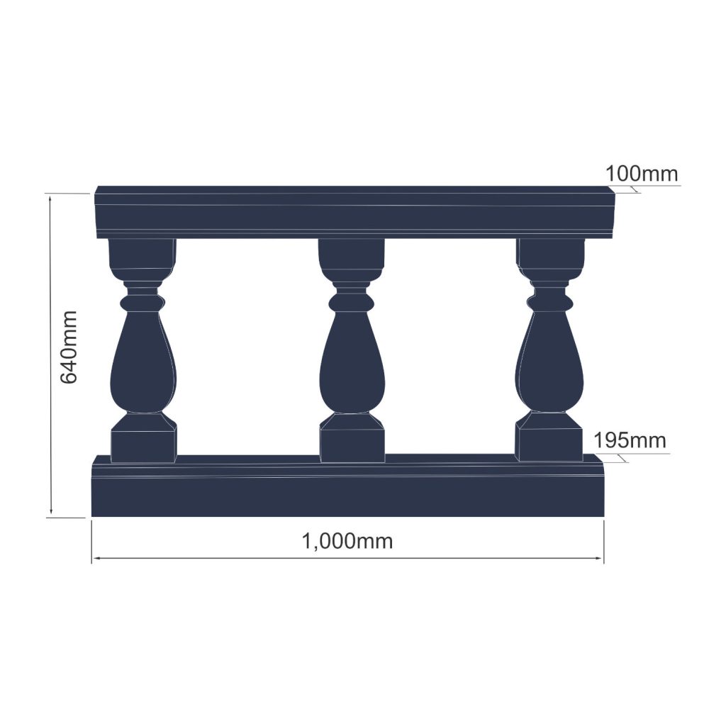 Windsor Balustrade_WB-H640-MEASURES
