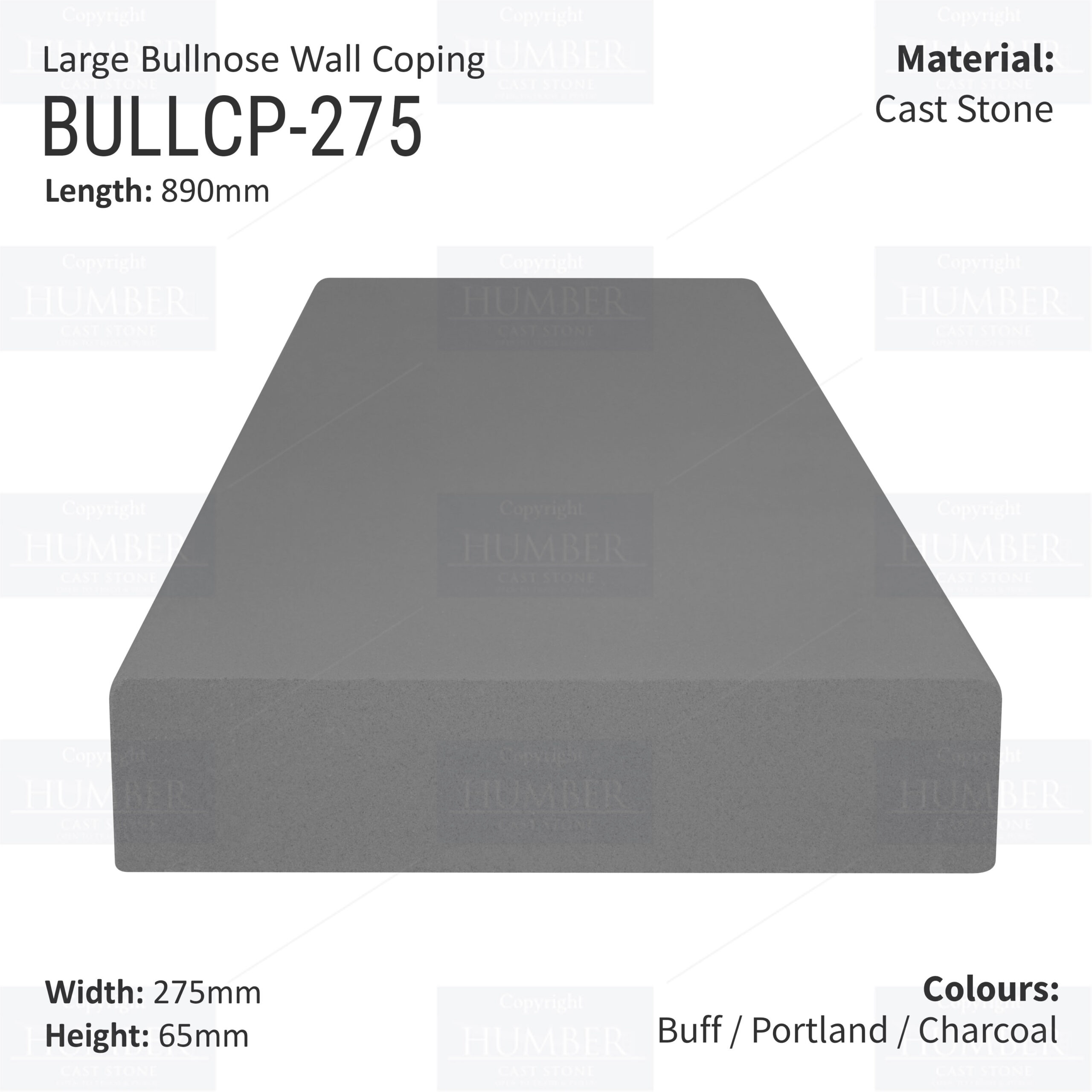 Large Bullnose  – 890mm x 275mm