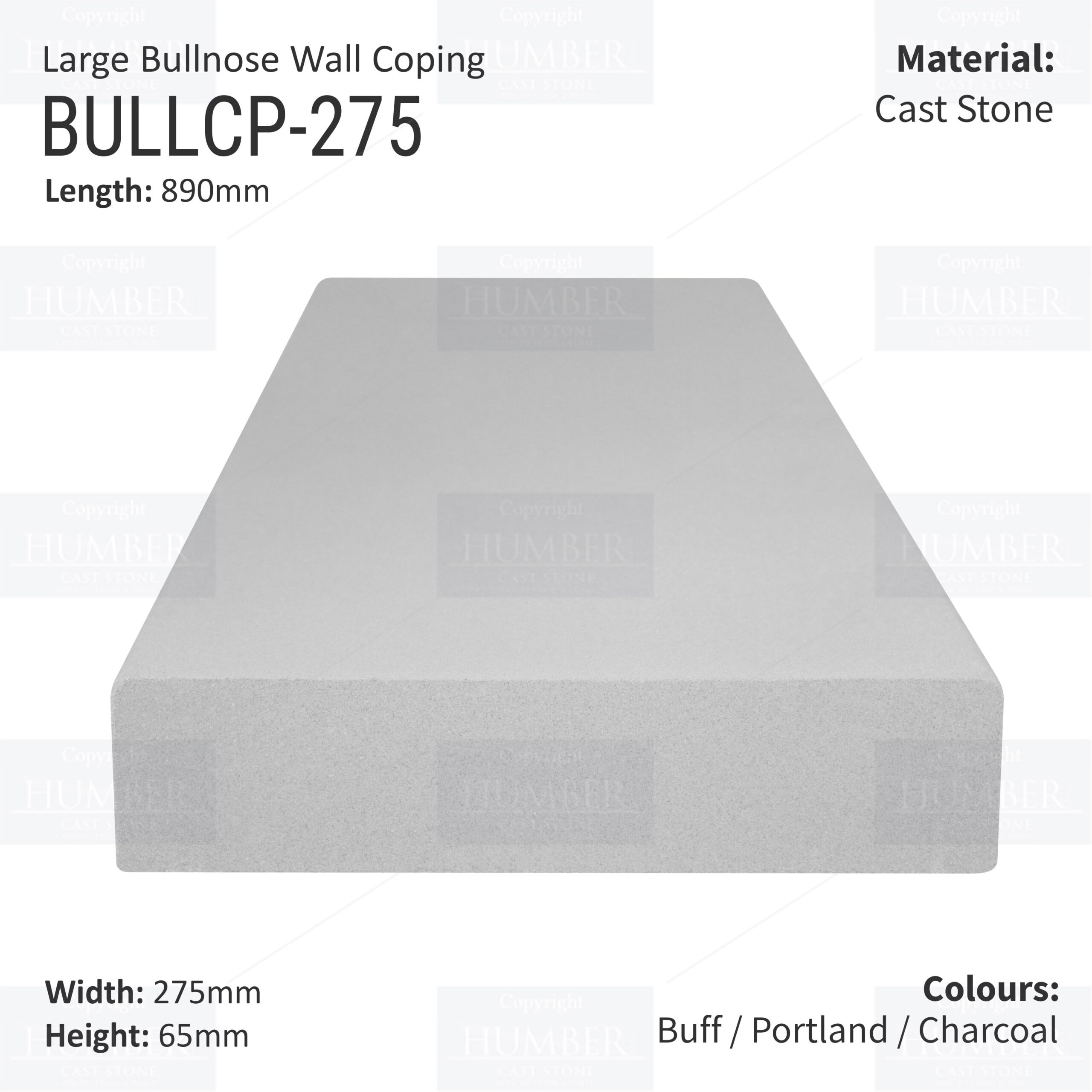 Large Bullnose  – 890mm x 275mm