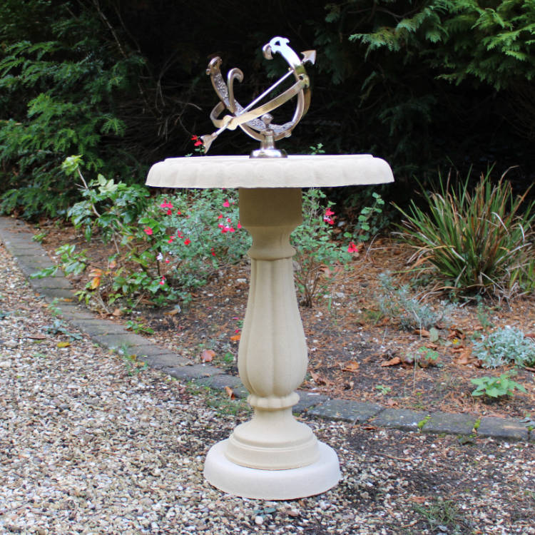 Heritage Birdbath w/ Brass Armillary Sundial