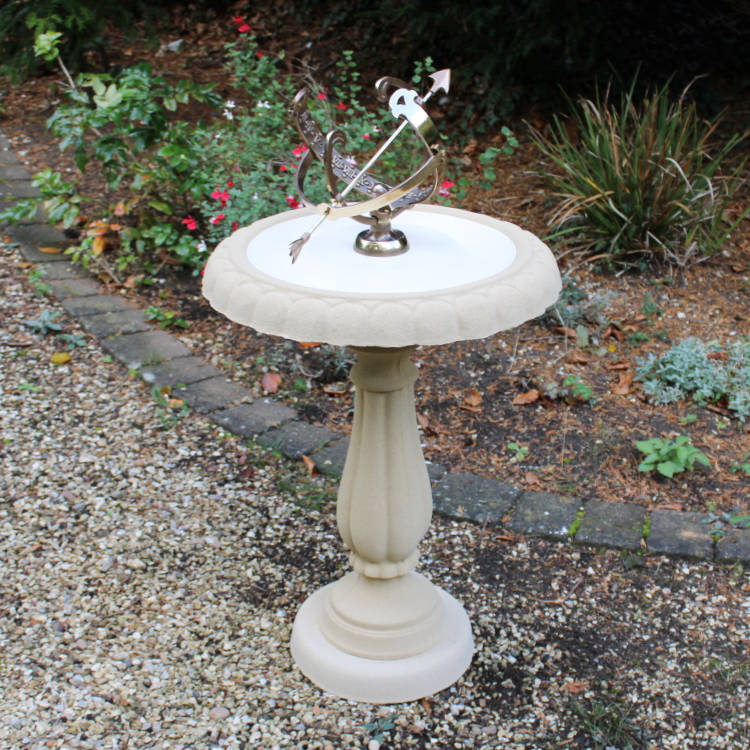 Heritage Birdbath w/ Brass Armillary Sundial