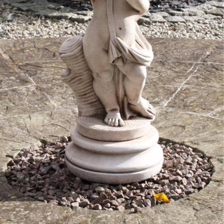 Cherub Left Stone Bird Bath CHLBB-4-102