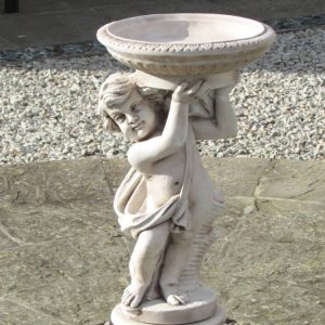 Cherub Right Stone Bird Bath CHRBB-4-047