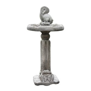 Classic Squirrel Stone Birdbath CSQBB-4-017