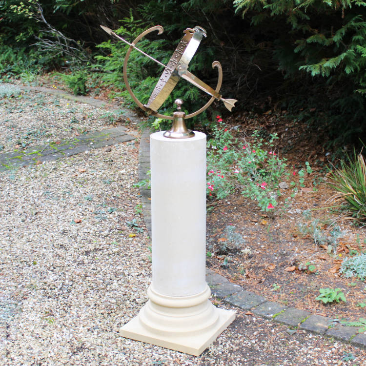 Classic Plain Column Armillary Sundial