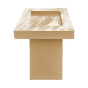 Contemporary Cast Stone Square Birdbath