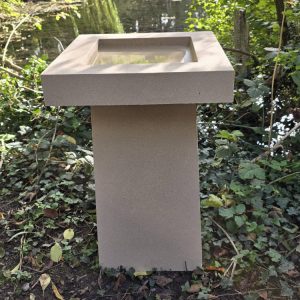 Contemporary Cast Stone Square Birdbath