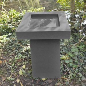 Contemporary Cast Stone Square Birdbath