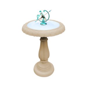 Heritage Birdbath w/ Turquoise Small Armillary Sundial