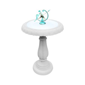 Heritage Birdbath w/ Turquoise Small Armillary Sundial