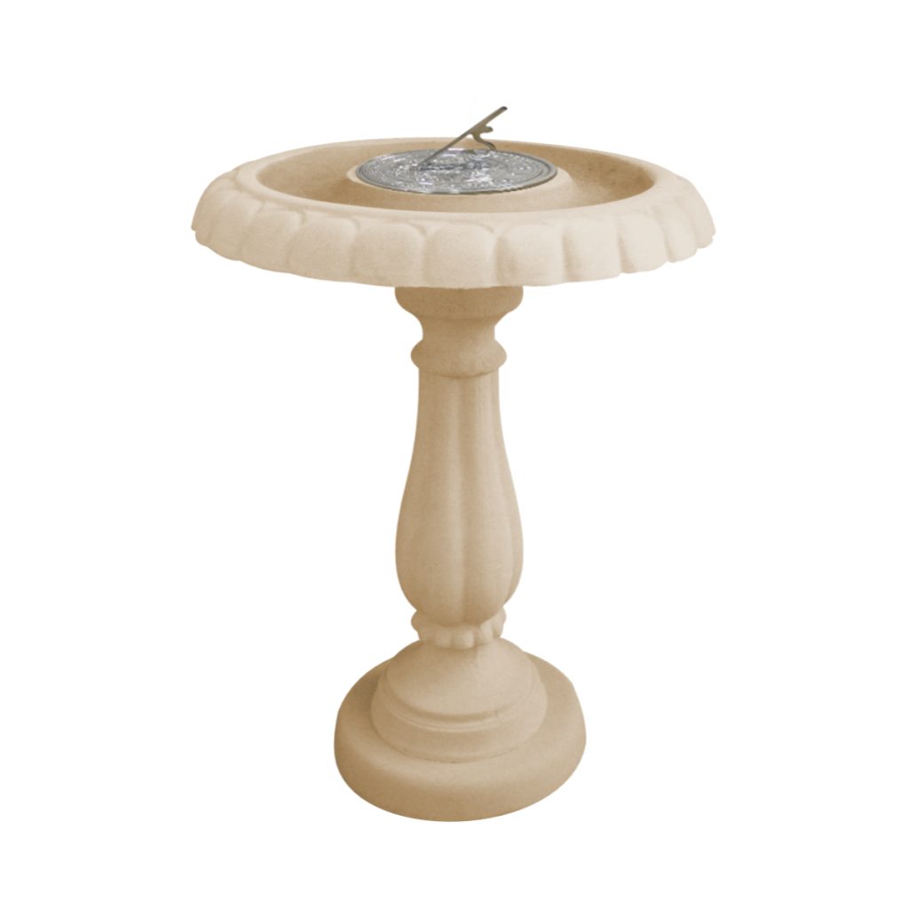 Heritage Chrome Sundial Birdbath_HSBB-BUFF