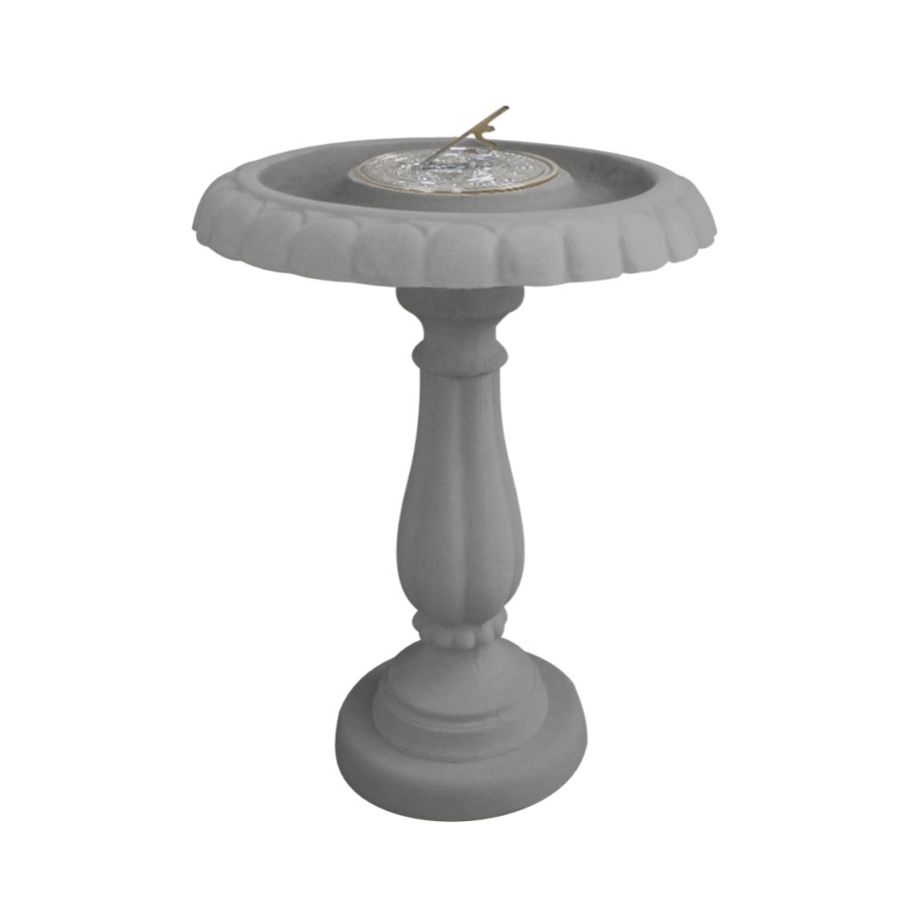 Heritage Chrome Sundial Birdbath_HSBB-CHARCOAL