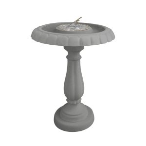 Heritage Chrome Sundial Birdbath_HSBB-CHARCOAL